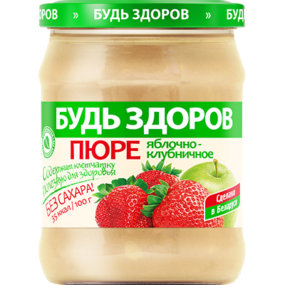 Пюре яблочно-клубничное «Будь здоров» | Интернет-магазин Gostpp